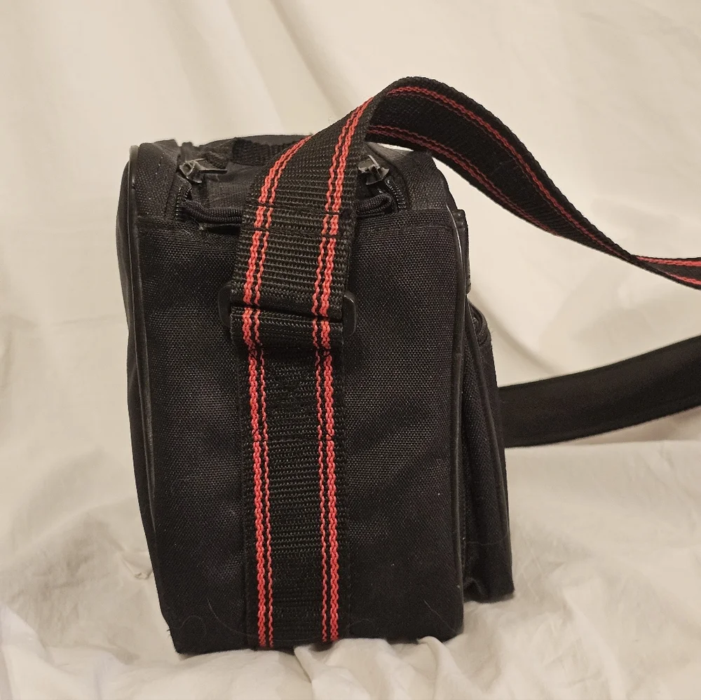 Vintage Canon Black Camera Shoulder Bag W Front Pocket